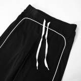 Contrast Color Zipper Sport Two Piece Pants Set MXBF-K24ST449