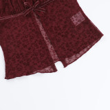 Sexy Split Slim Fly Sleeve T-Shirt FL-YL24608DGO