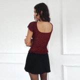 Sexy Split Slim Fly Sleeve T-Shirt FL-YL24608DGO