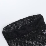 Wrap Chest Lace Sexy Backless Top FL-YL24633DGO