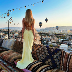 Sexy Backless Solid Color Bandage Dress FL-YJ24661PFO