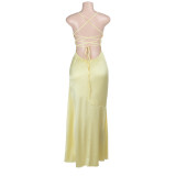 Sexy Backless Solid Color Bandage Dress FL-YJ24661PFO