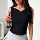 Backless Sleeveless Solid Tank Tops FL-XY24645DGO