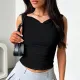 Backless Sleeveless Solid Tank Tops FL-XY24645DGO