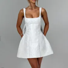 Sleeveless Print Bow Tie Mini Dress FL-YL24593MHO