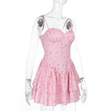 Halter Sexy Backless Floral Mini Dress FL-YJ24668MHO