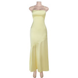 Sexy Backless Solid Color Bandage Dress FL-YJ24661PFO
