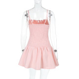 Sexy Solid Color Backless Sling Mini Dress FL-YJ24659PFO