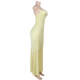Sexy Backless Solid Color Bandage Dress FL-YJ24661PFO
