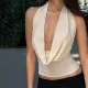 Solid Color Halterneck Backless Tank Tops FL-XY24653PFO