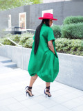 Plus Size Solid Color Loose Maxi Dress SFY-650