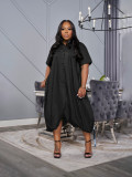 Plus Size Solid Color Loose Maxi Dress SFY-650