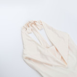 Solid Color Halterneck Backless Tank Tops FL-XY24653PFO