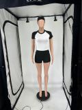 Contrast Color Sport Yoga Shorts Set(With Hairband) QXLB-10128