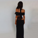 Sexy Patchwork One Shoulder Maxi Dress FL-YL25010MHO