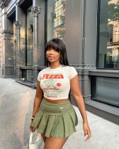 Fashion Zipper Pleated Mini Skirt OLYF-6171