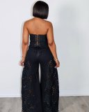Lace Wrap Chest Loose Two Piece Pants Set OLYF-6169