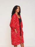 Printed Seven Split Sleeve Loose Cardigan Coat SFY-603