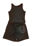 Print Sleeveless Tank Tops Shorts 2 Piece Set GFCF-1246