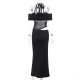 Sexy Patchwork One Shoulder Maxi Dress FL-YL25010MHO
