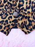 Leopard Print Halterneck Loose Two Piece Pants Set SFY-646