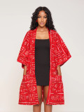 Printed Seven Split Sleeve Loose Cardigan Coat SFY-603