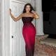 Gradient Mesh Backless Maxi Dress FL-YJ24669DGO