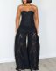 Lace Wrap Chest Loose Two Piece Pants Set OLYF-6169