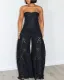 Lace Wrap Chest Loose Two Piece Pants Set OLYF-6169
