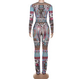 Fashion Print Long Sleeve Pants 2 Piece Set GZJQ-K24S56918