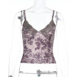 Sexy Lace Leopard Print Camisole Tank Top FL-XY24666MHO