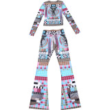 Fashion Print Long Sleeve Pants 2 Piece Set GZJQ-K24S56918