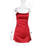 Sexy Slim Satin Halter Mini Dress FL-JY24634PFO