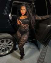 Pre Order: About 7 work days shipping Lace Hollow Out Pants Suit YUEM-2025500