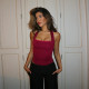 Solid Color Lace Halterneck Tops FL-JY24674PFO