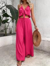 Sexy Sling Wrap Chest Tie Up Loose Pants Suit BS-1390