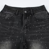 Hot Drill Loose Wide Leg Jean GMWF-96862
