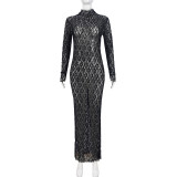 Sexy Lace Mesh See Through Maxi Dress GNZD-51461DHD