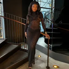 Sexy Lace Mesh See Through Maxi Dress GNZD-51461DHD