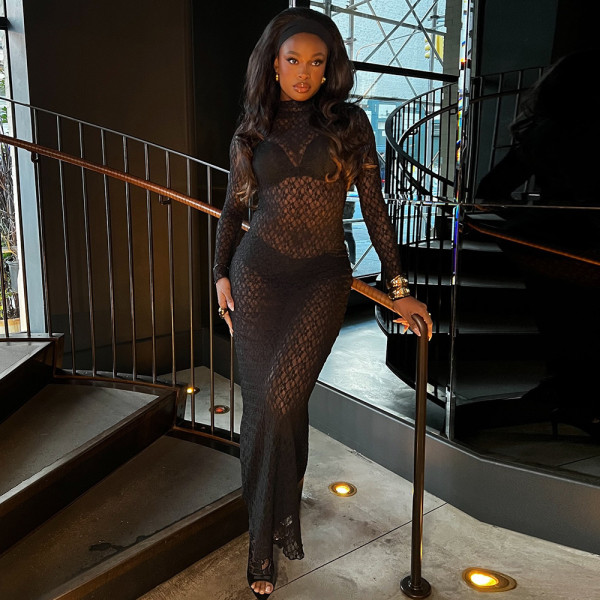 Sexy Lace Mesh See Through Maxi Dress GNZD-51461DHD