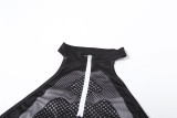 Letter Print Sexy Hollow Out Bodysuit GZJQ-K24K45261