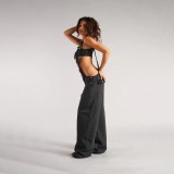 Fashion Loose Straight Denim Overalls Jumpsuit GMWF-S69852
