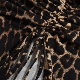 Leopard Print Long Sleeve Skinny T Shirt GNZD-51445TBD