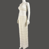 Sexy Hollow Out See Through Two Piece Skirts Set GNZD-31836SHY