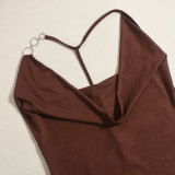 Deep V Neck Backless Mini Dress GNZD-51487DHD