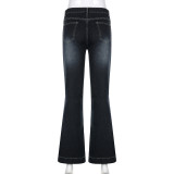 Fashion Washed Micro Flare Jean GMWF-59863