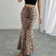 Leopard Print Sequin Patchwork Double Layered Long Skirt GNZD-51515DHD