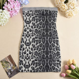 Leopard Print Sequin Hollow Out Mini Dress GNZD-51506DHD
