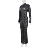 Sexy Lace Mesh See Through Maxi Dress GNZD-51461DHD