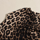 Leopard Print Long Sleeve Skinny T Shirt GNZD-51445TBD